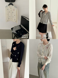 Kelly Designs Fine Wool Embroidered Cardigan - 3 Colors (Instock)