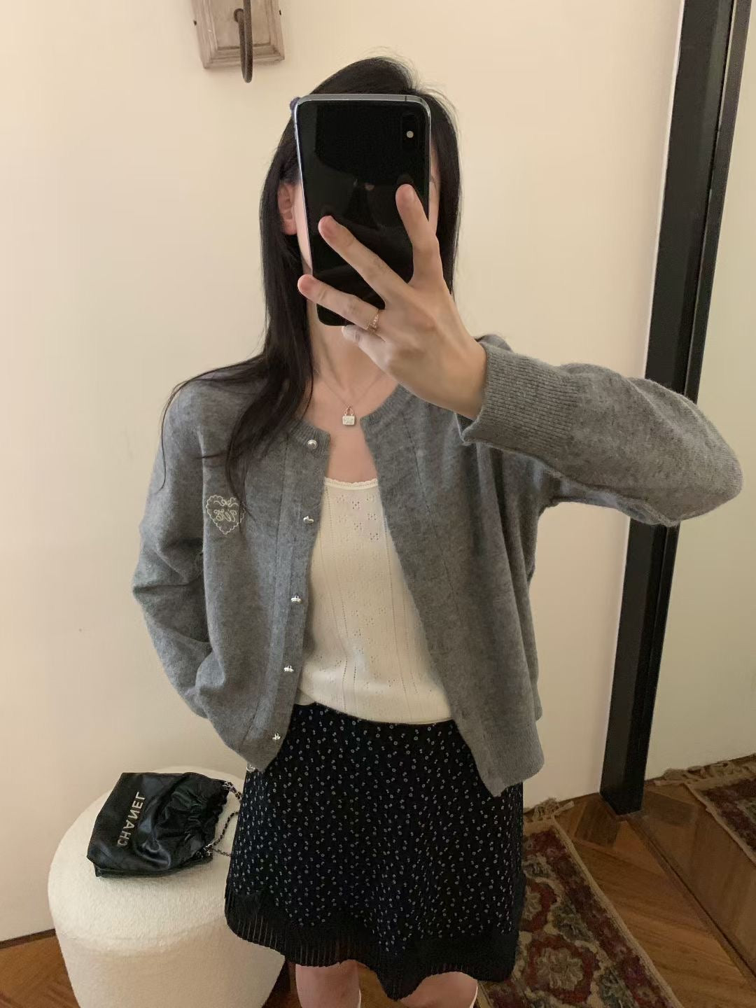 Kelly Designs Light Grey Raccoon Cardigan (Instock)