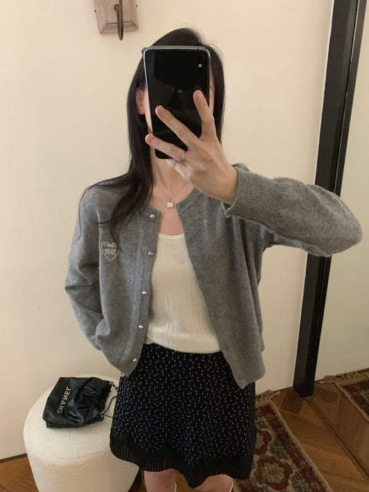 Kelly Designs Light Grey Raccoon Cardigan (Instock)