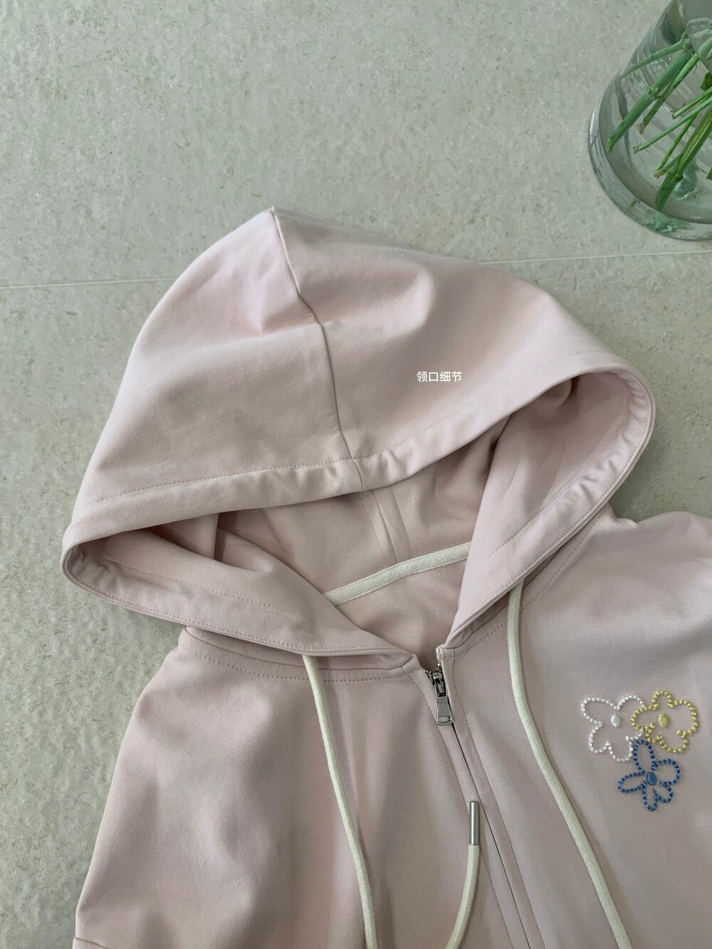Kelly Designs Cute Embroidery Zip Hoodie – 3 Colors (Instock)