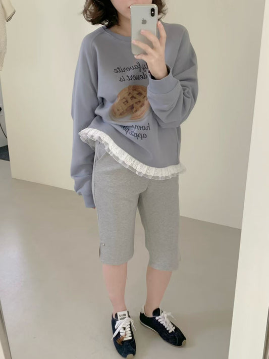 Korean APM Collection 2 Colors Lace Layer Sweater (Instock)