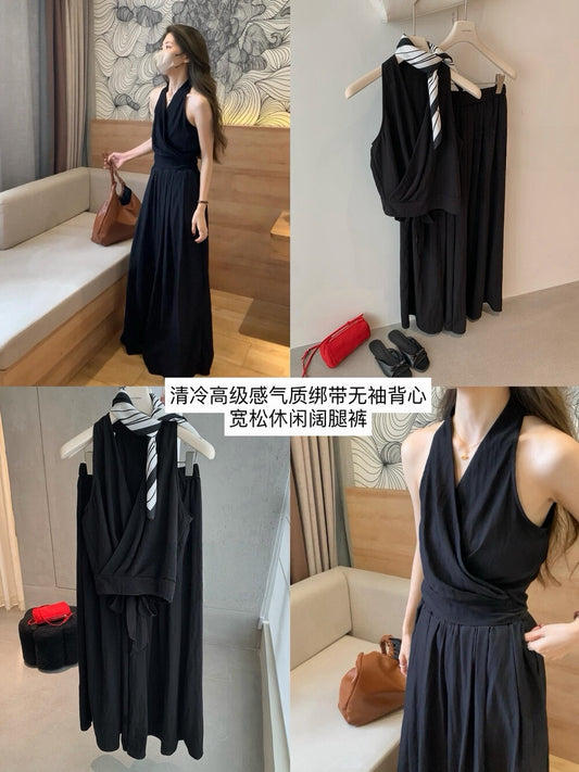 Kelly Designs 2-Piece Black Set –Top, & Long Pants (Instock)