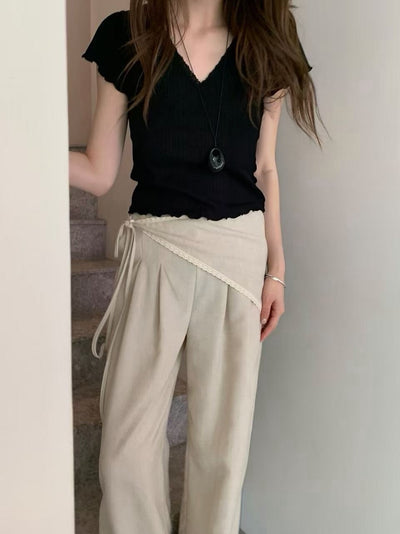 Korean APM Collection V neck Top - 3  Colors (Instock)