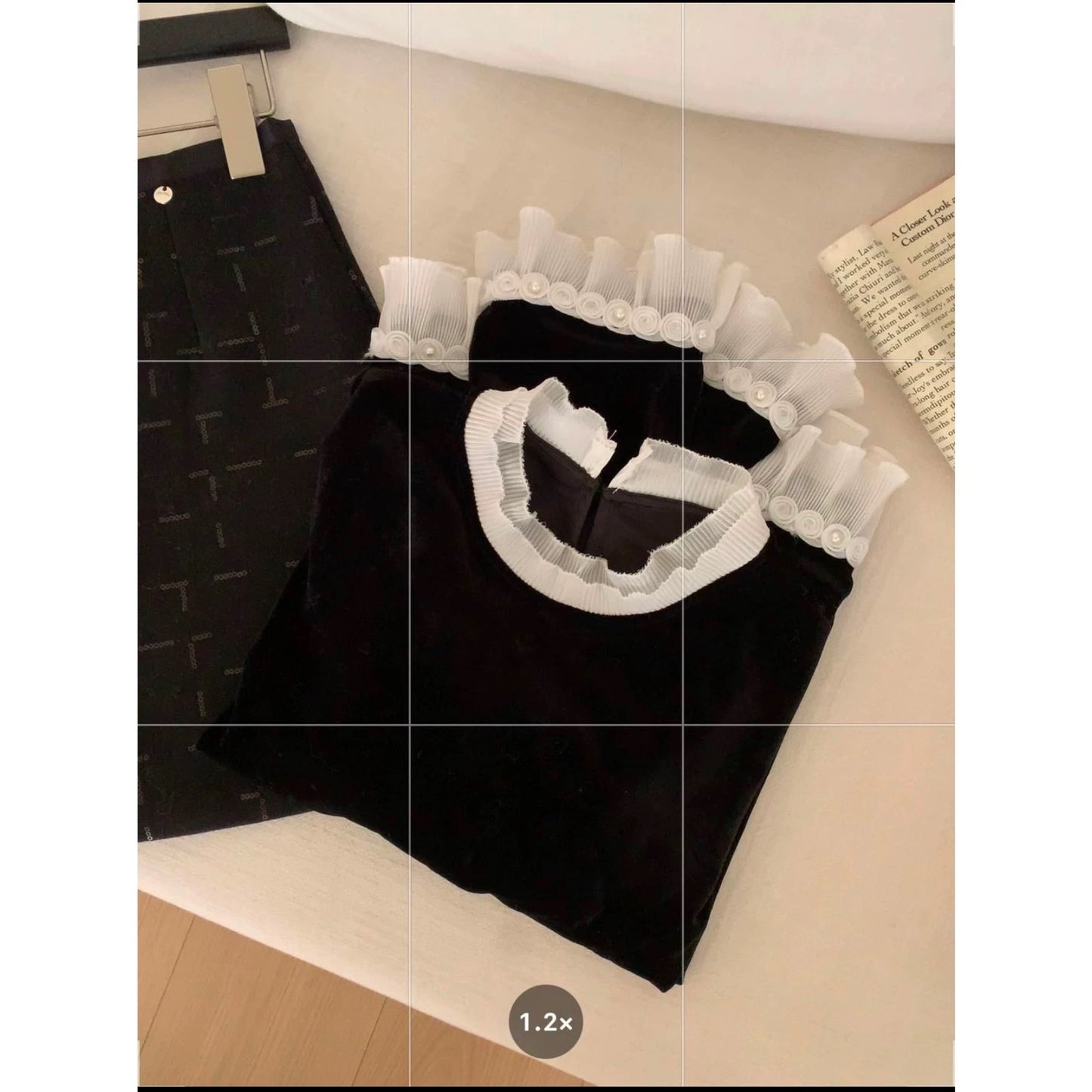 Kelly Designs Velvet Ruffle Trim Top(Instock)