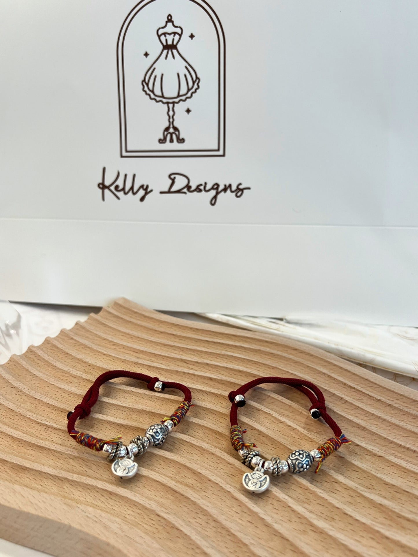 Kelly Designs Red String Lucky Pocket Coins Bracelet (Instock)