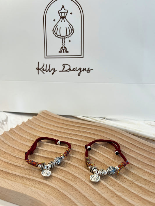 Kelly Designs Red String Lucky Pocket Coins Bracelet (Instock)