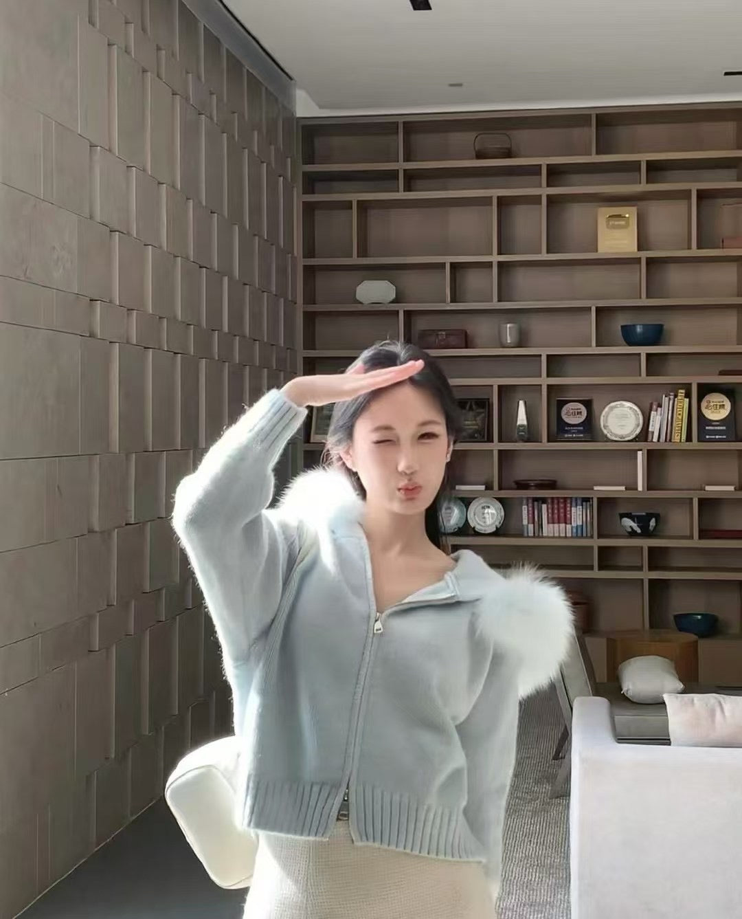 Kelly Designs 9 Colors Fox Fur Zip Up Jacket (Instock)