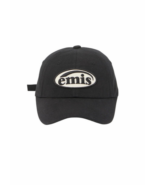 EMIS TONE ON TONE WAPPEN BALL CAP-BLACK(Preorder）