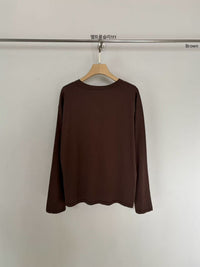 Korean Melt Soft Long Sleeve Tee – Brown (Instock)