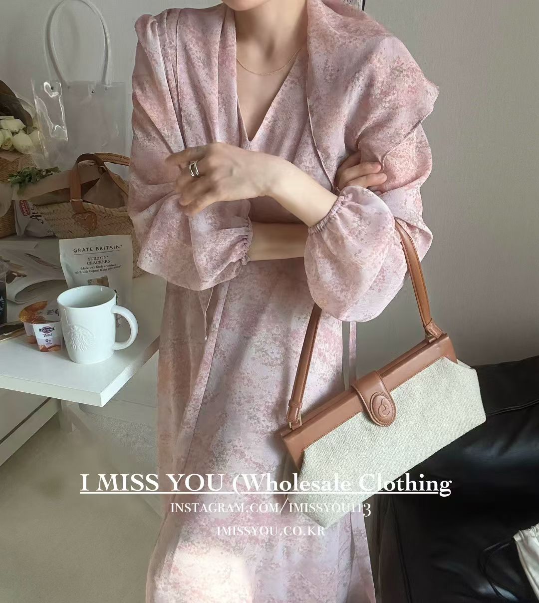 Korean APM Collection I Miss You Pink Dress (Instock)