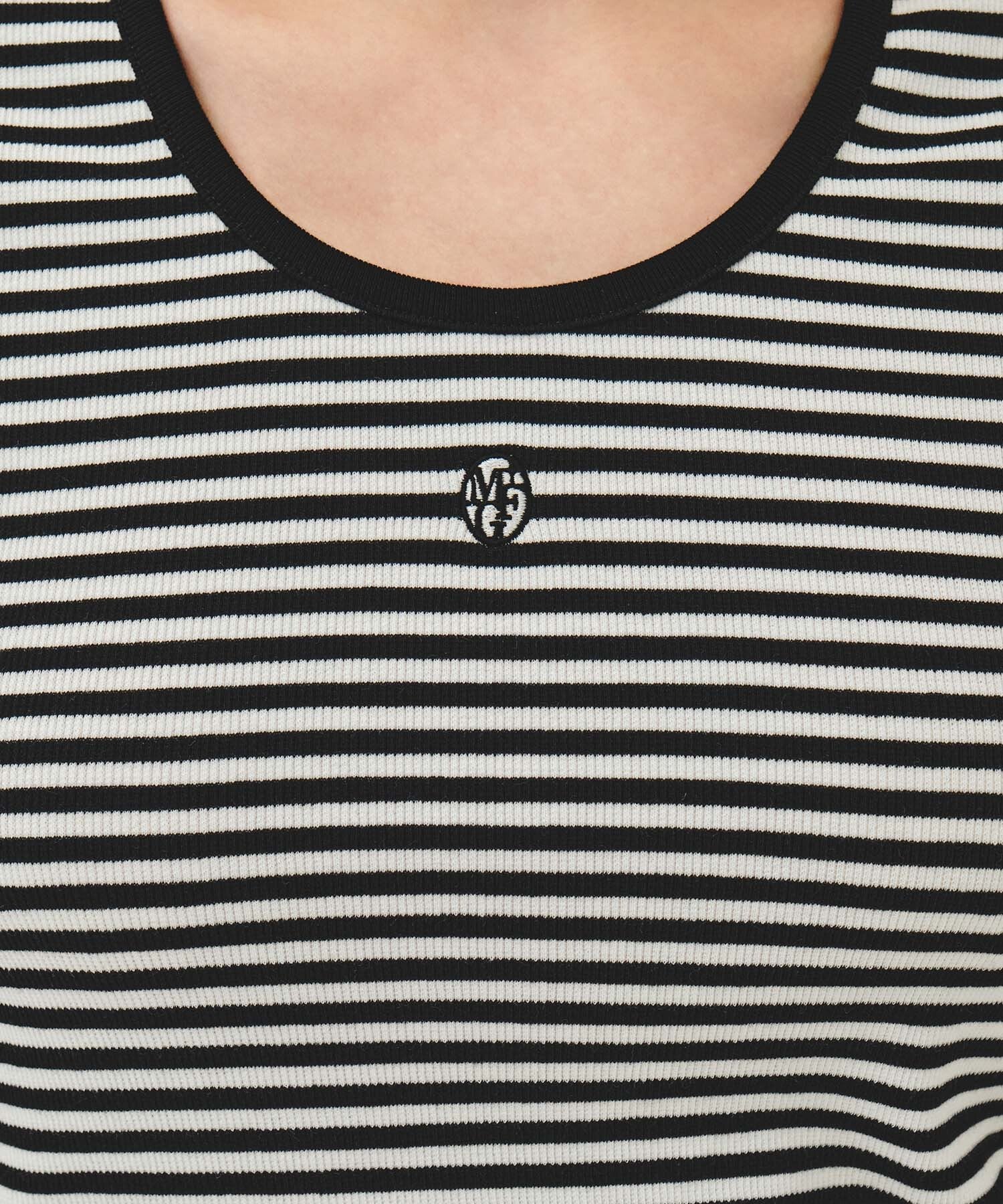 Marithe W T-SHIRT RINGER COL V PROFOND noir (En stock)