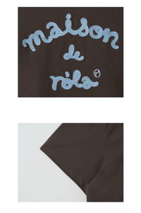 Rolarola MAISON DE ROLA EMBROIDERY PIGMENT LOOSE FIT T-SHIRT BROWN（Instock）