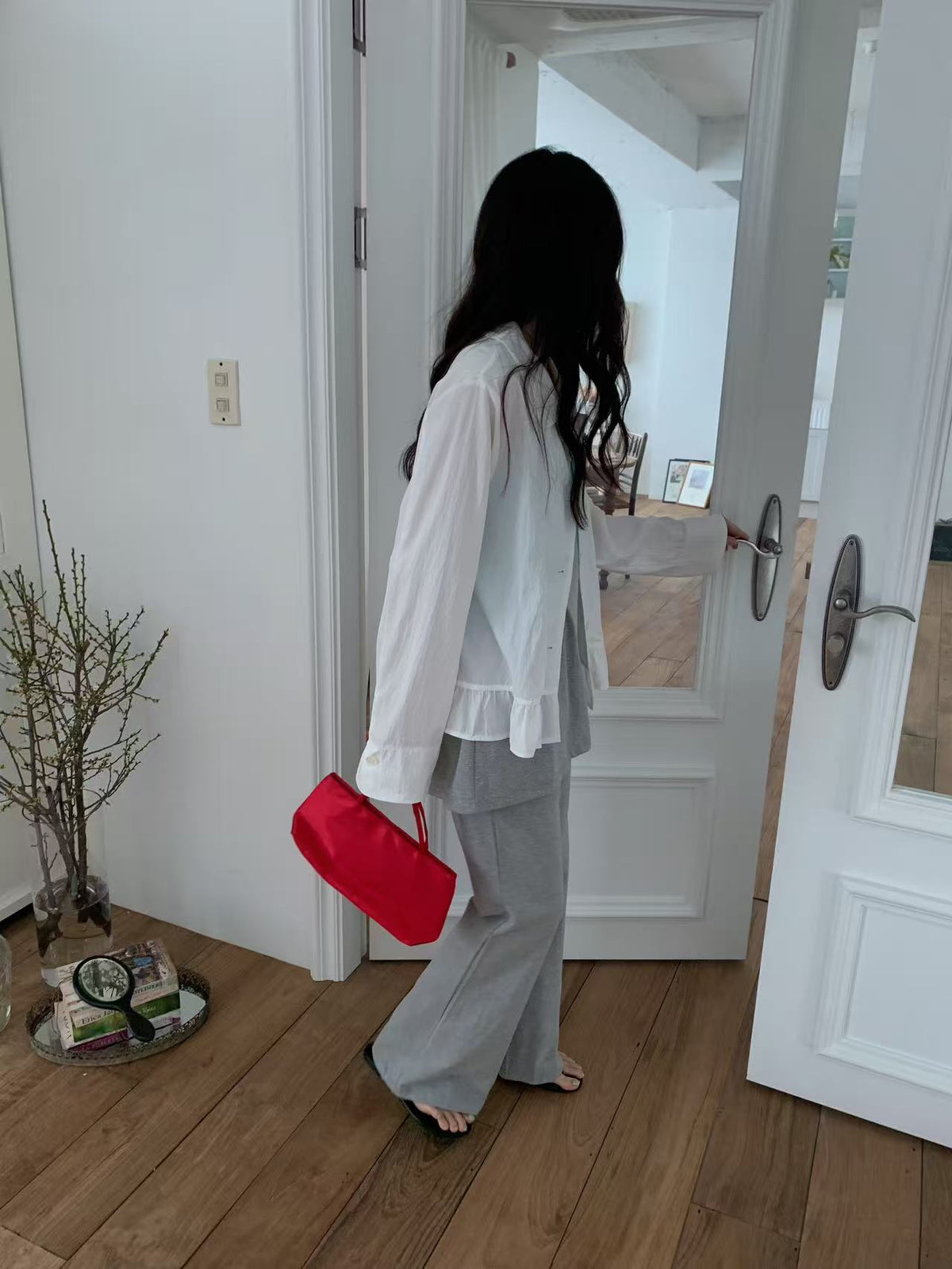 Korean APM Collection Ruffle Hem Sheer Shirt (Instock)