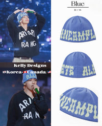 Korean BTS V Inspired Logo Jacquard Knit Beanie (Preorder)