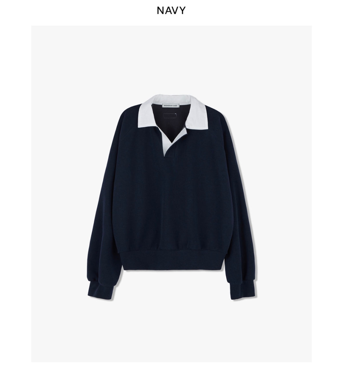 Korean Collection Serene Collar Sweatshirt – Navy (Instock)