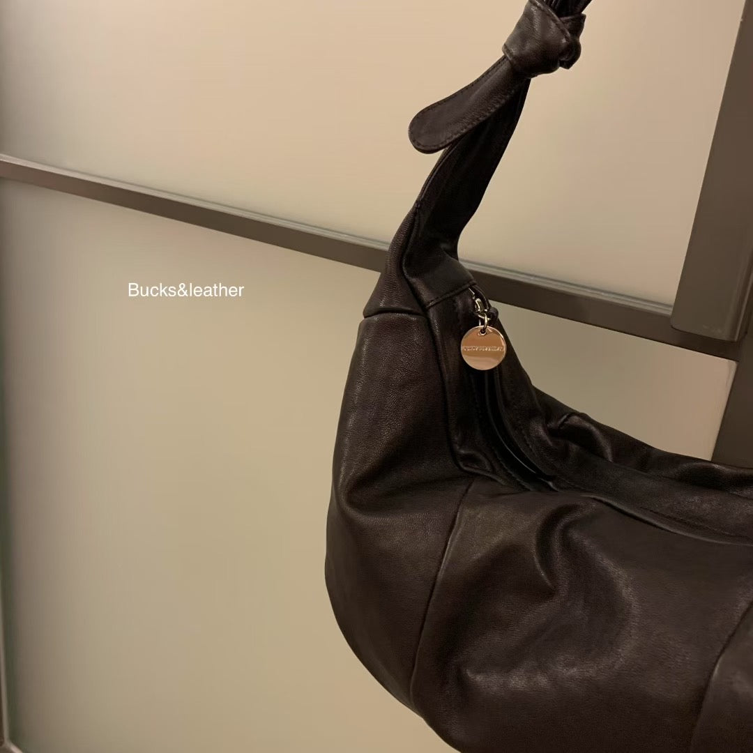 Korean APM Collection BUCKS&LEATHER Black Leather Bag (Instock)