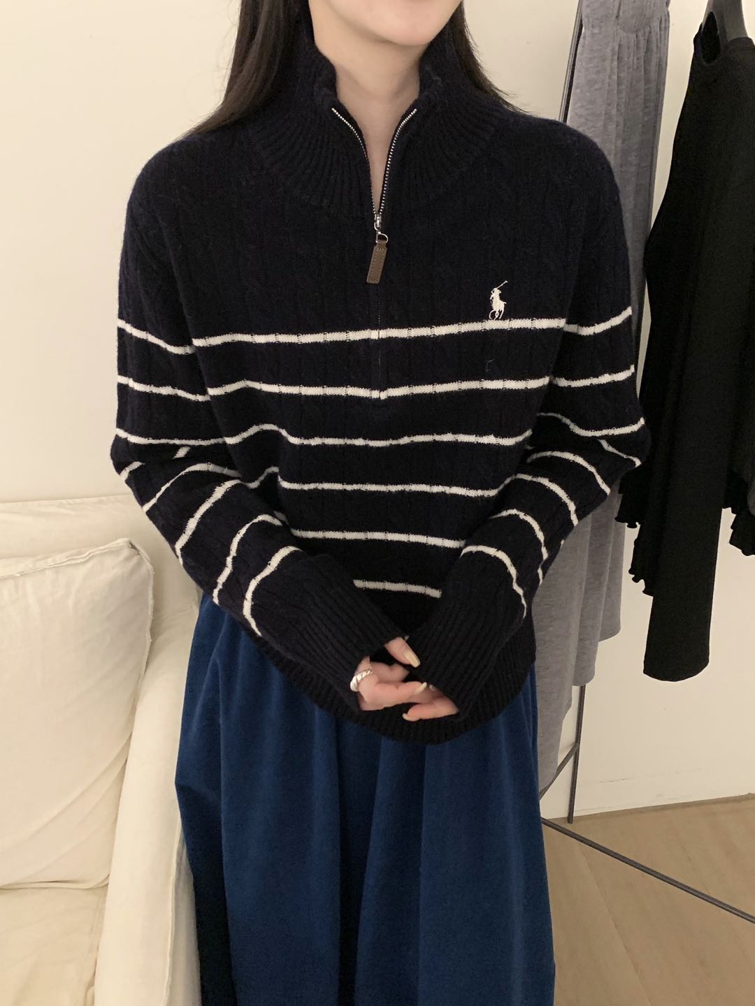 Kelly Designs 100% Wool Half-Zip Cable Knit Sweater – Five Colors (Instock)