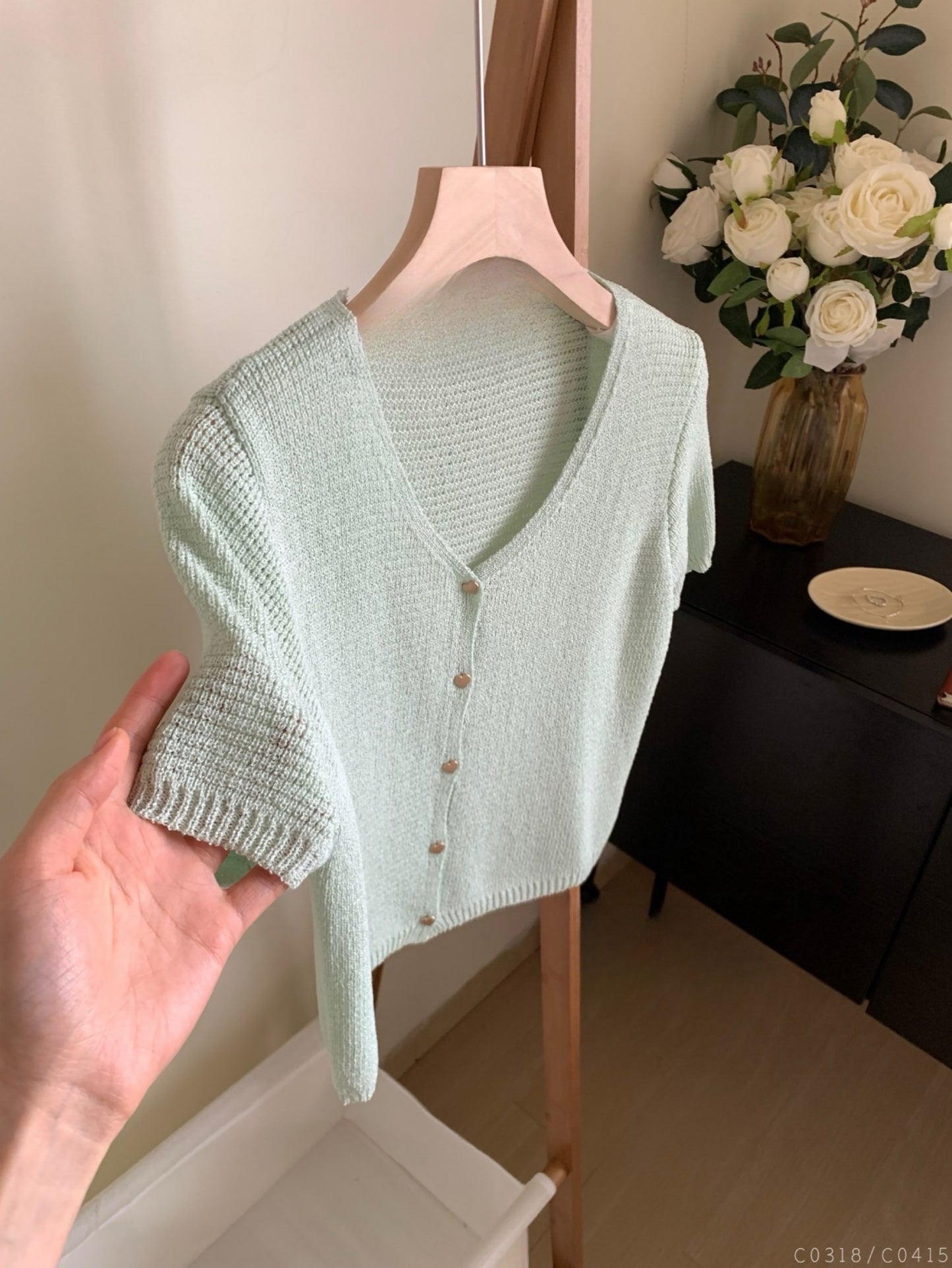 Kelly Designs Short Sleeve Mint Knit Top(Instock)
