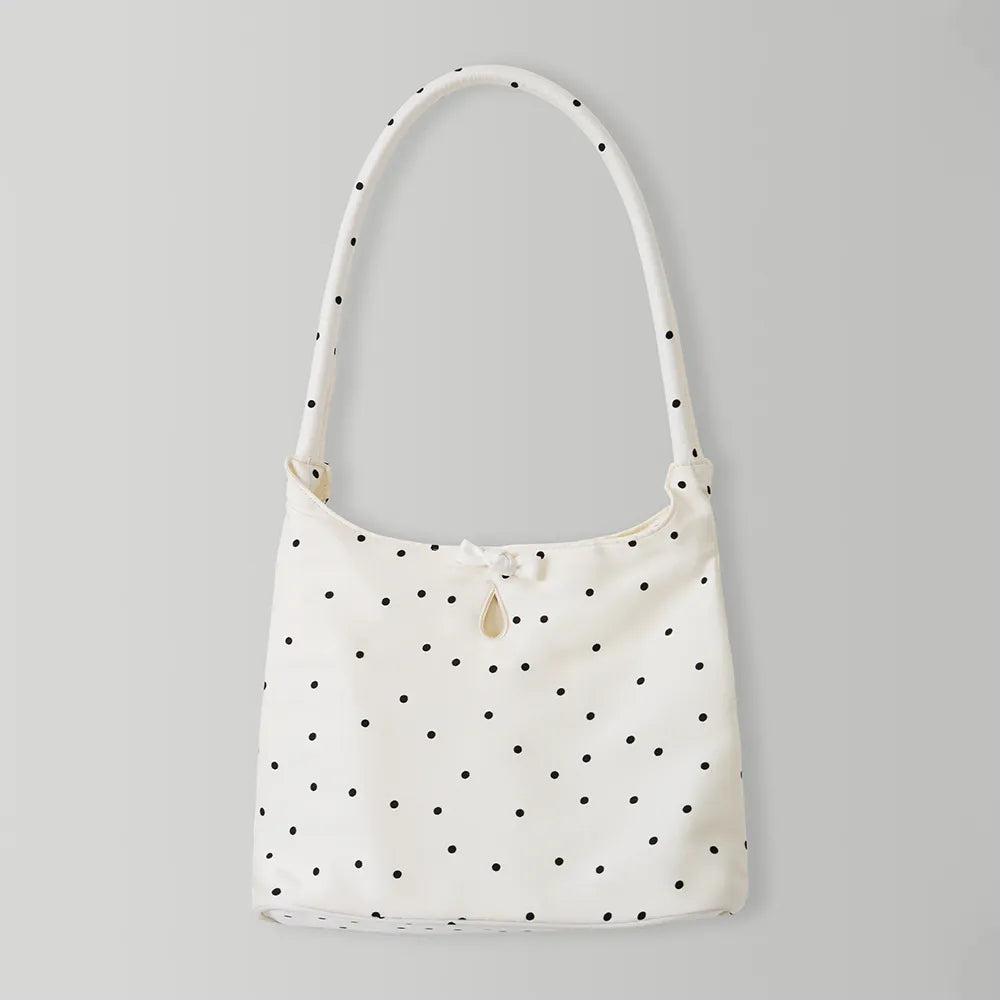 Korean Bouton Polka Dot Tote Bag – Ivory (Instock)