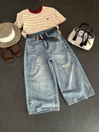 Kelly Designs Casual Blue Jeans With Belt(Instock)