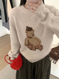 Kelly Designs Full Wool Teddy Bear Knit Sweater (3 Colors)- (Instock)