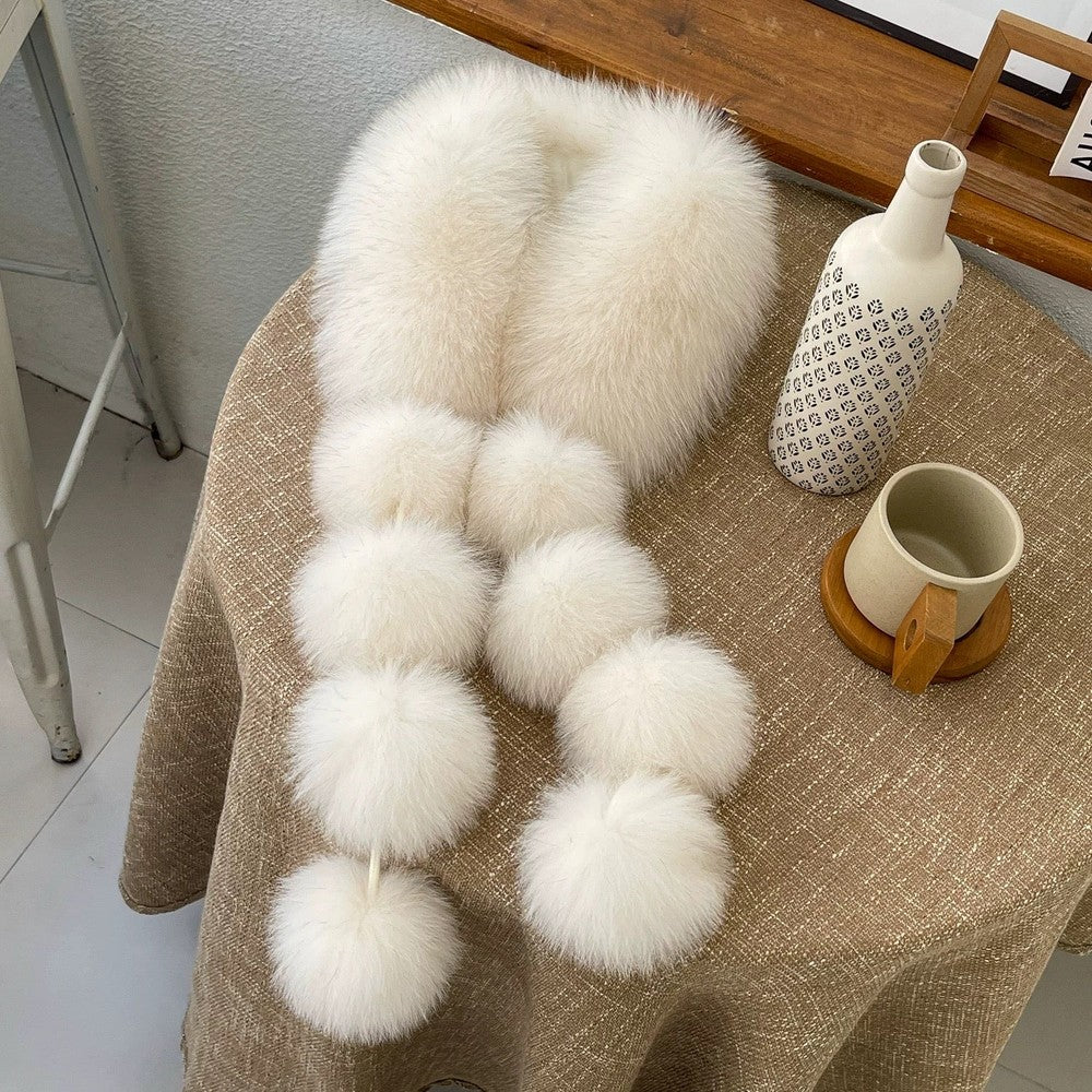 Kelly Designs Fox Fur White Scarf (Instock)