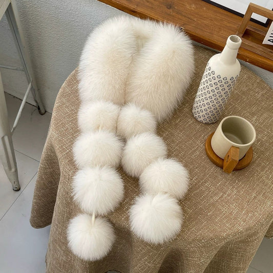 Kelly Designs Fox Fur White Scarf (Instock)
