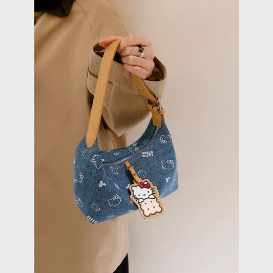 Kelly Designs Hello Kitty Denim Colors Shoulder Bag – Y2K Style(Preorder)