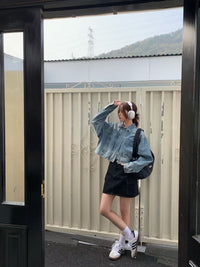 Kelly Designs Two Colors Denim Zipup Jacket (Instock)