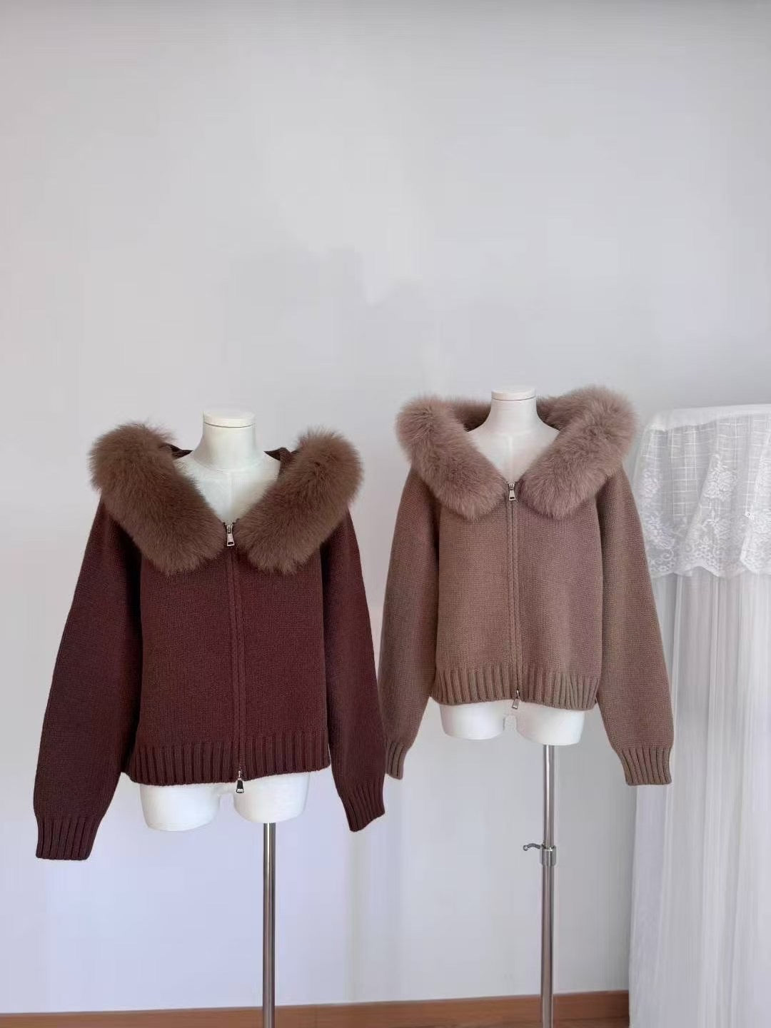 Kelly Designs 9 Colors Fox Fur Zip Up Jacket (Instock)