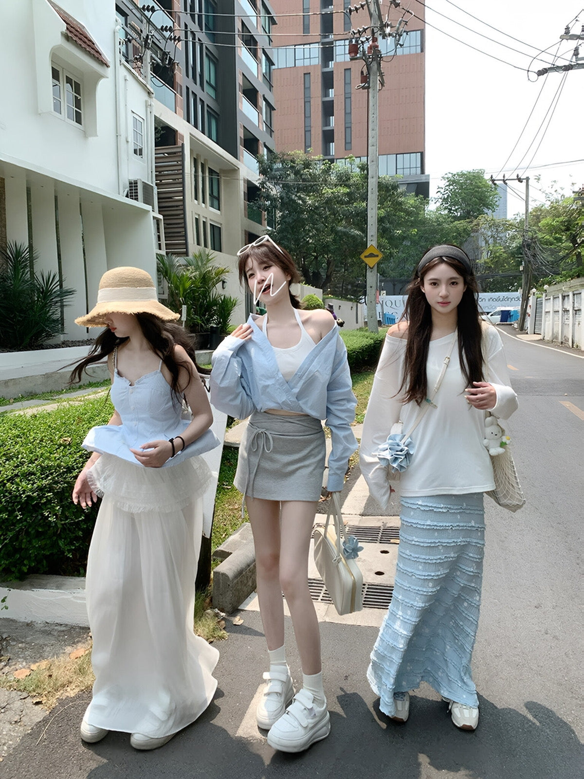 Kelly Designs 2-Piece Casual Set – Fake 2Pcs Shirt, & Mini Skirt (Instock)