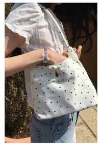 Korean Bouton Polka Dot Tote Bag – Ivory (Instock)