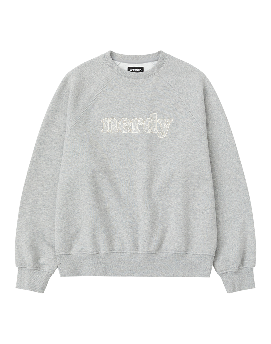 Korean Collection Nerdy Lace applique sweatshirt melangie gray (Instock)