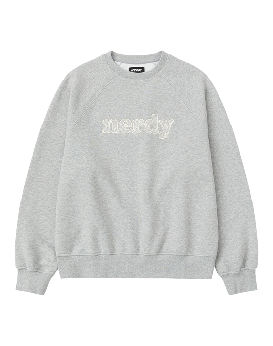 Korean Collection Nerdy Lace applique sweatshirt melangie gray (Instock)