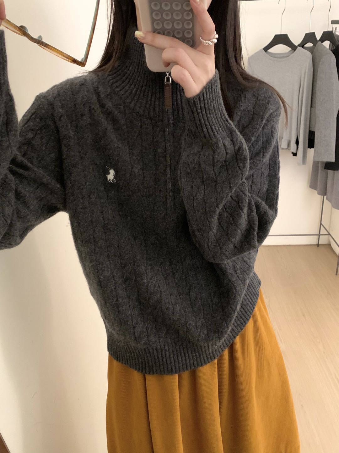 Kelly Designs 100% Wool Half-Zip Cable Knit Sweater – Five Colors (Instock)