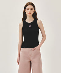 Marithe W RIBBON CLASSIC LOGO SLEEVELESS black(Instock)