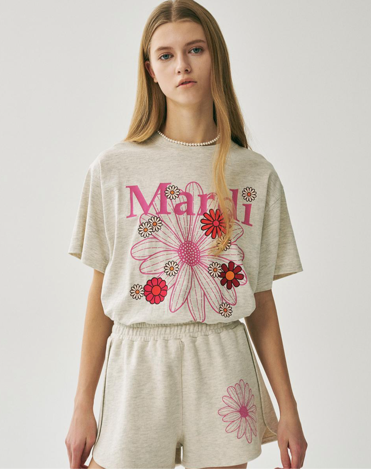 Mardi Mercredi TSHIRT FLOWERMARDI BLOSSOM_OATMEAL PINK(Preorder)