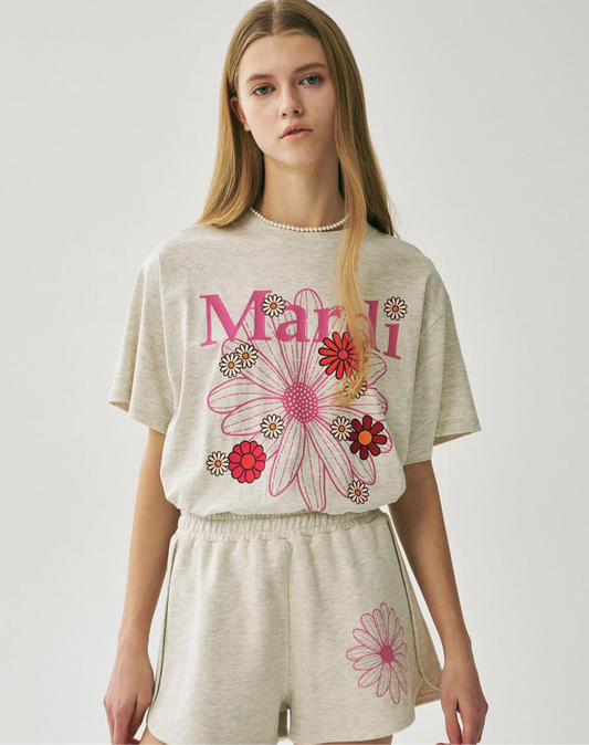 Mardi Mercredi TSHIRT FLOWERMARDI BLOSSOM_OATMEAL PINK(Preorder)
