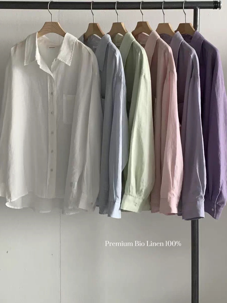 Korean APM Collection Linen Casual Shirt - 3 Colors (Instock)