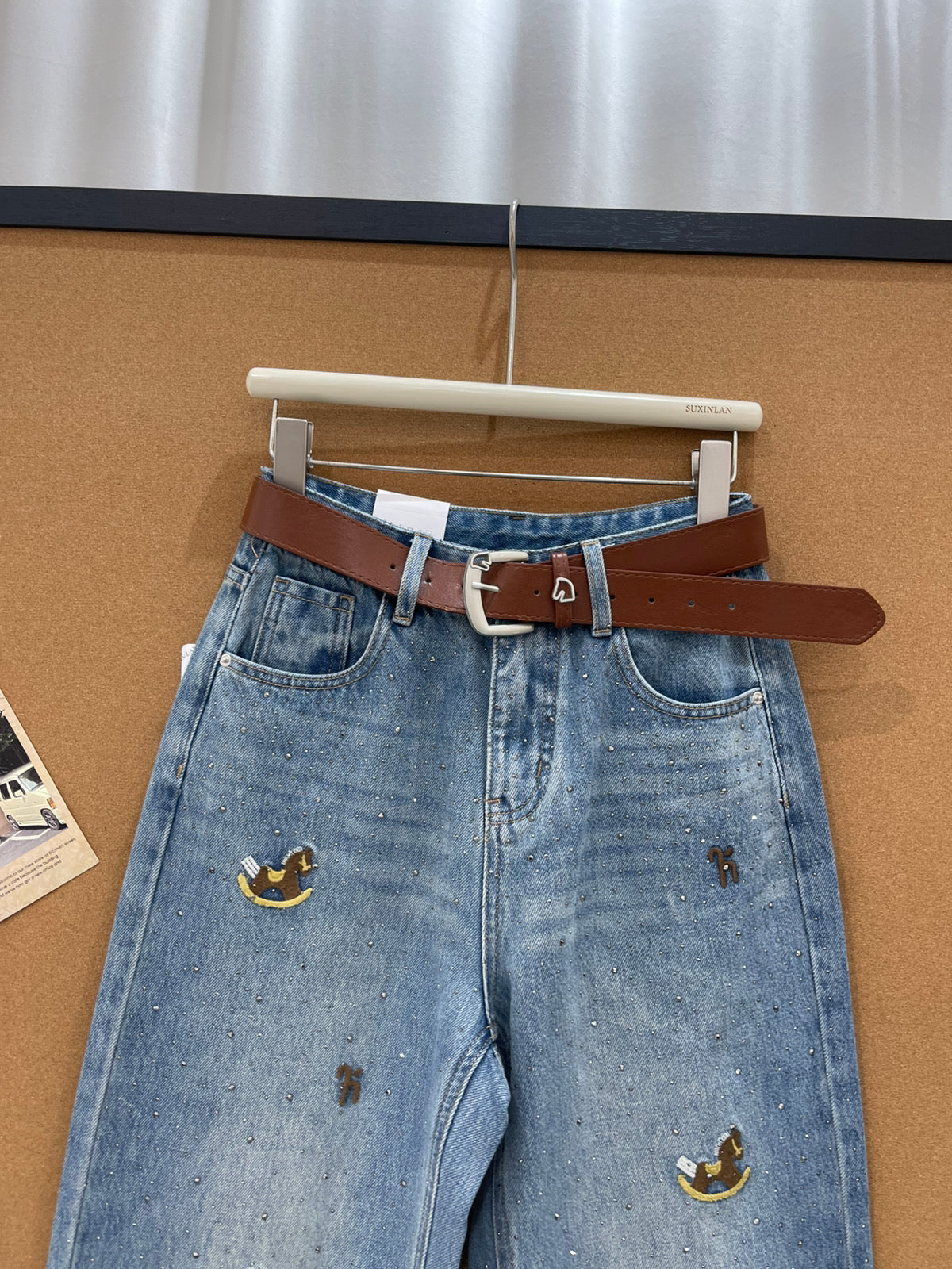 Kelly Designs Four Season Embroidery Horse Jeans-With Belt (Instock)
