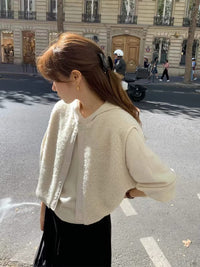 Korean APM Collection Teddy Fleece Snap-Button Vest – Ivory (Instock)