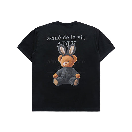 ADLV RABBIT BEAR DOLL LOGO SHORT SLEEVE T-SHIRT Black (Instock)