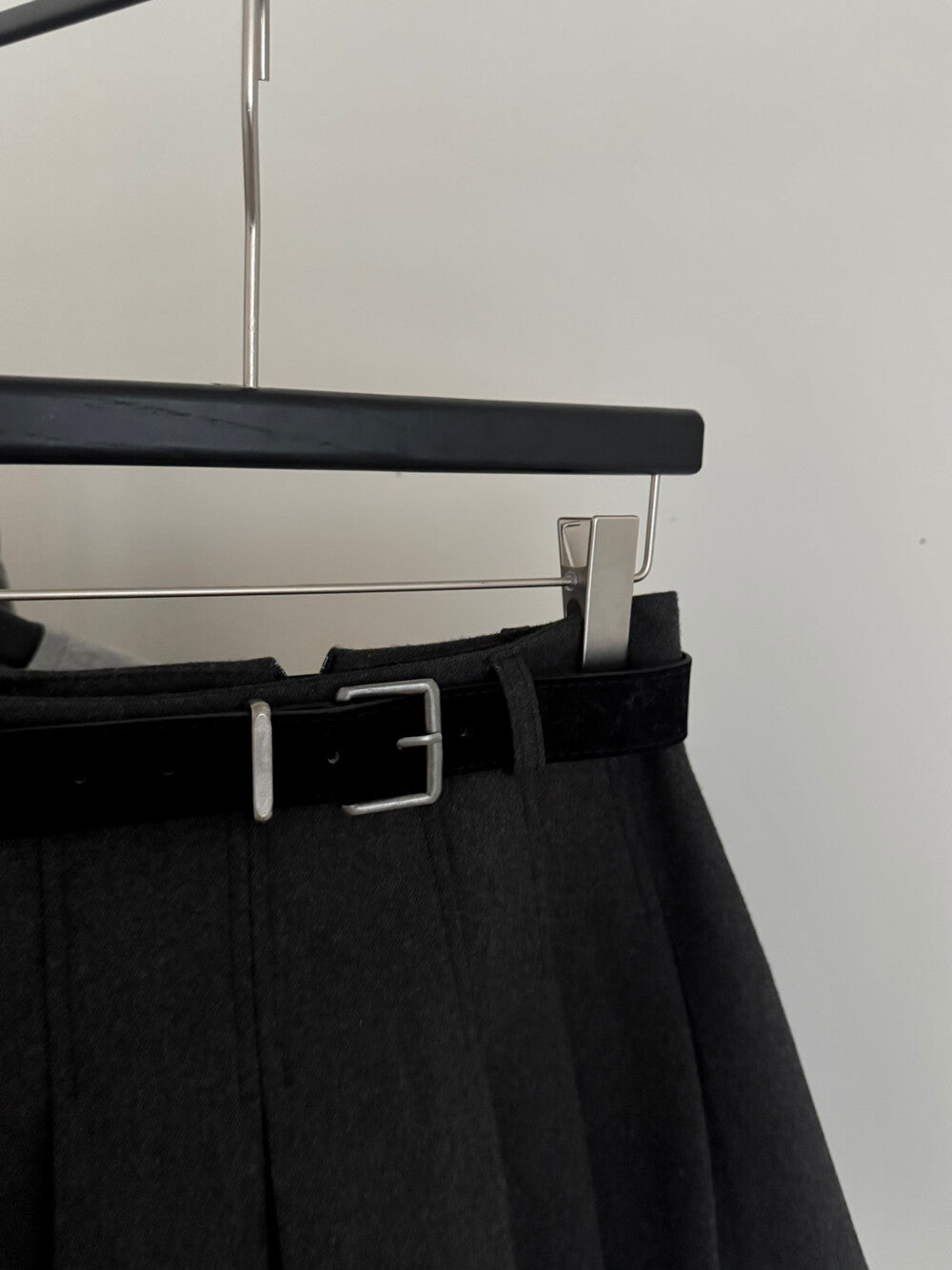 Kelly Designs Thick Pleated Mini Brown Skirt with Belt (Instock)