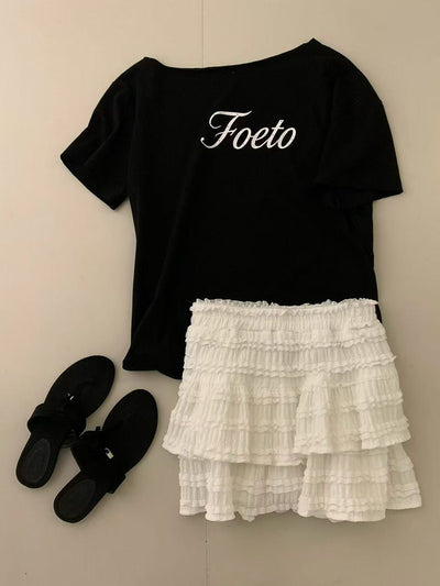 Kelly Designs Off Shoulder Letters Tshirt- 3 Colors (Instock)