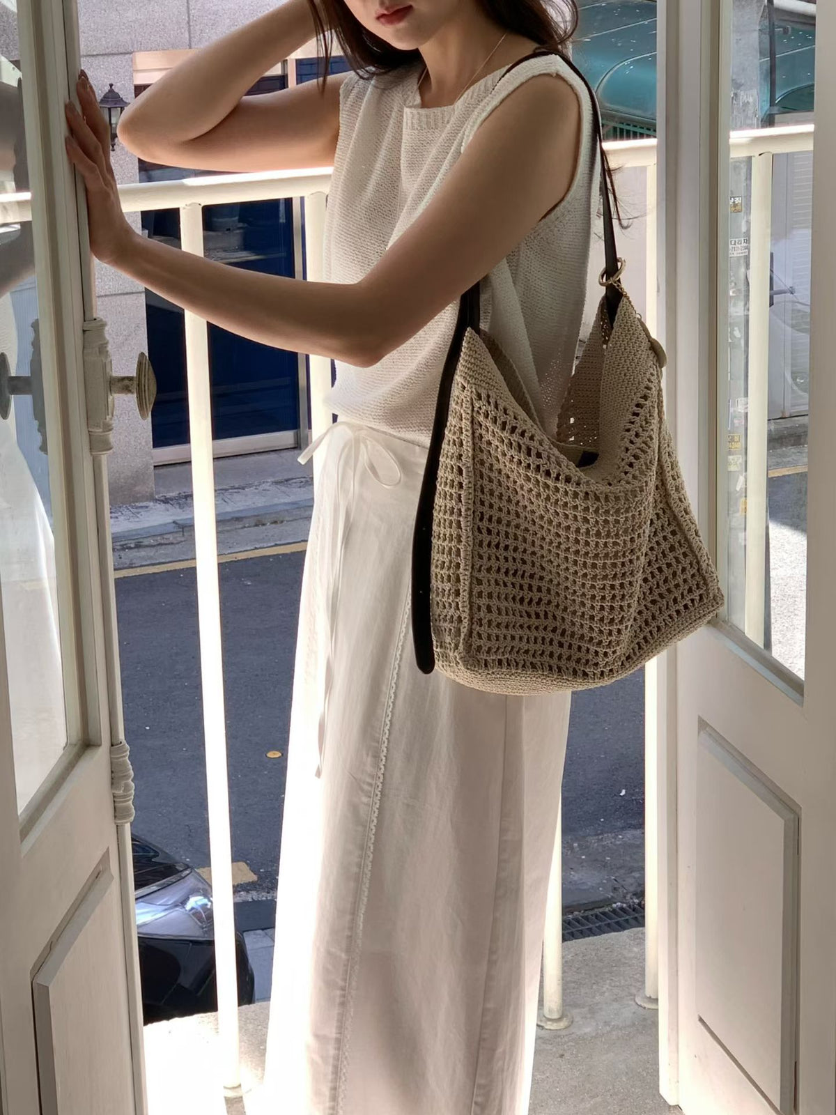 Korean APM Collection Knitting Leather Bag (Instock)