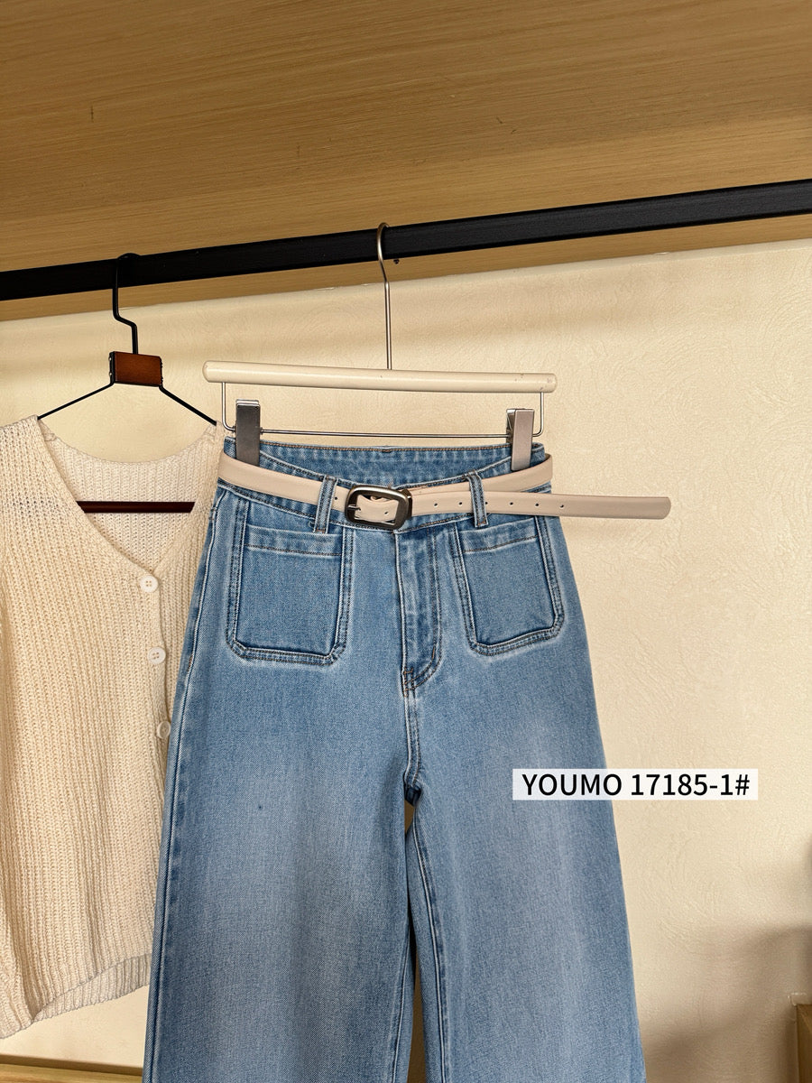 Kelly Designs Front Pocket Jeans With Belt (Instock)