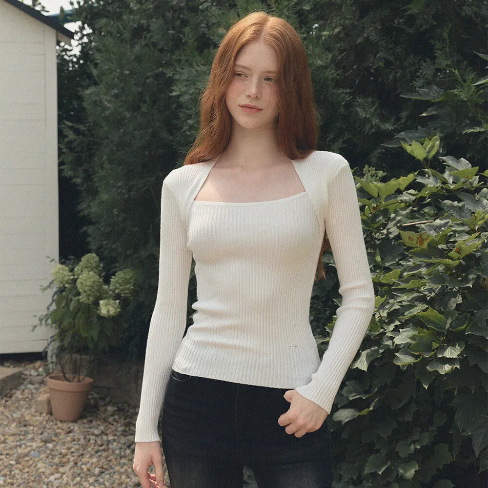 Korean Collection Inlet Bolero Long Sleeves Knit 4 Colors (Instock)