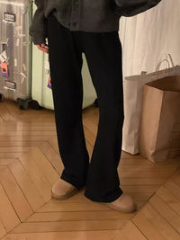 Korean APM Collection Ounce Soft Flare Pants – Black (Instock)