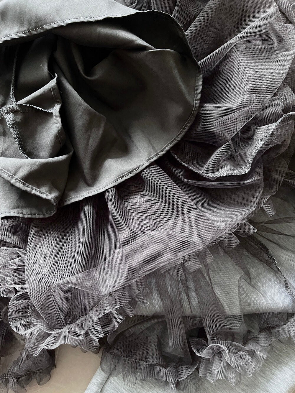 Kelly Designs Off-Shoulder Faux Layered Sweatshirt & Grey Skirt (Instock)