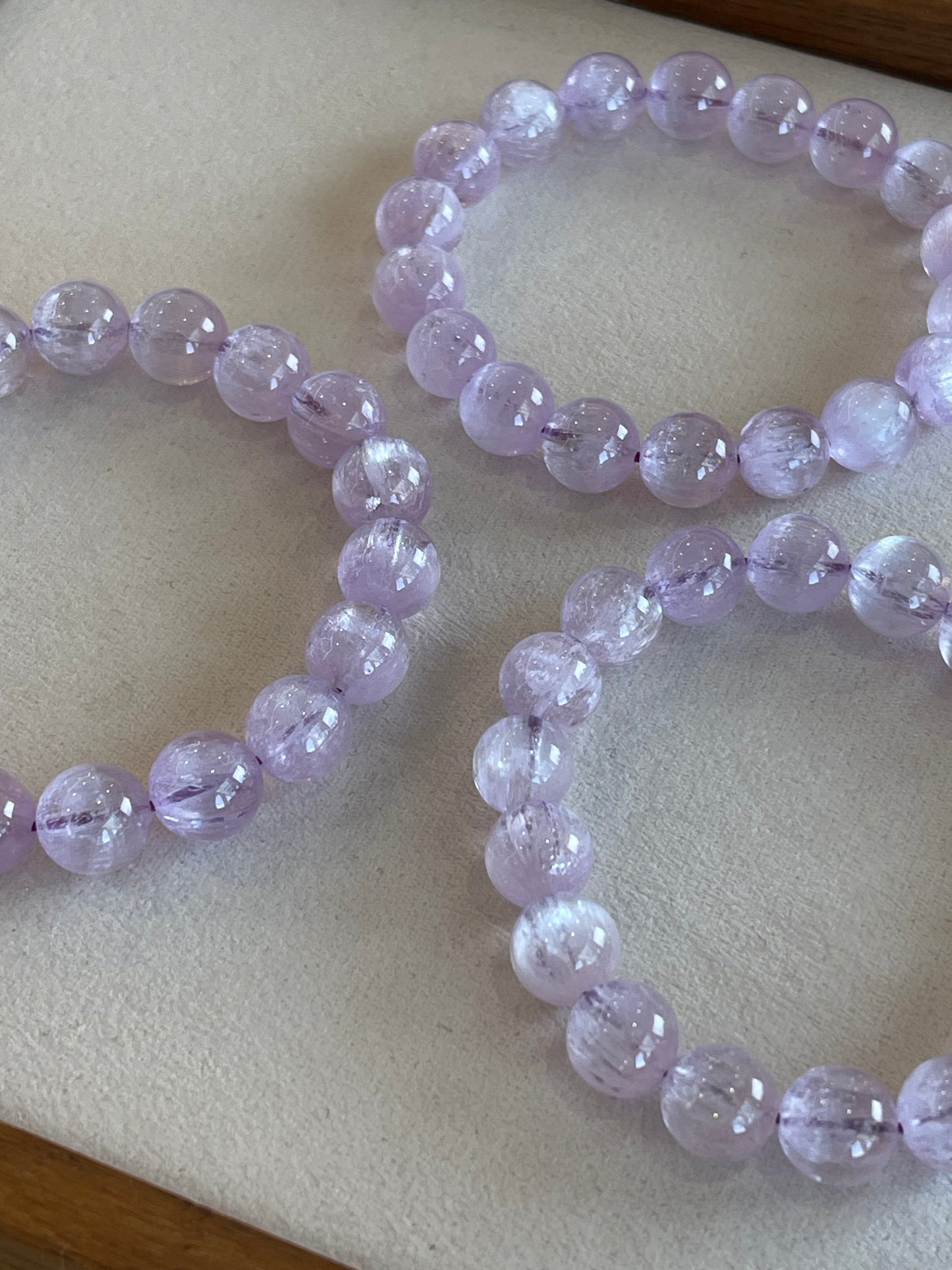Kelly Designs Brushed Purple Kunzite Natural Crystal Bracelet (Instock)